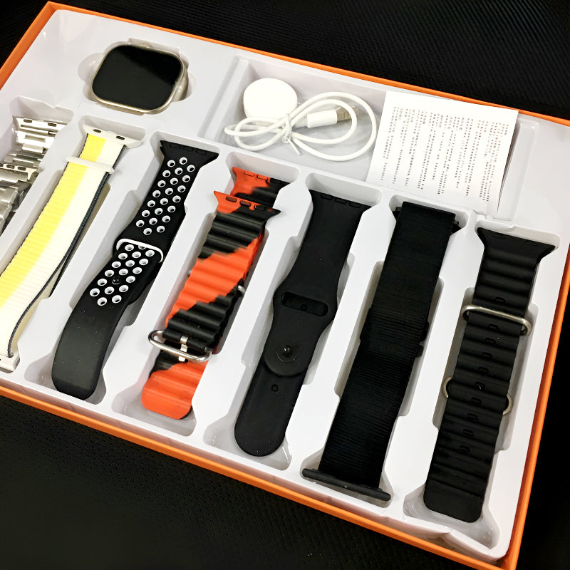 Smart Watch with 7 Straps 7-in-1 Ultra 2.01 Big Infinite Display